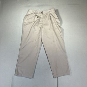 LL Bean Khaki Curvy Fit Trousers Dress Pants Womens Size 18 Preppy Office Career